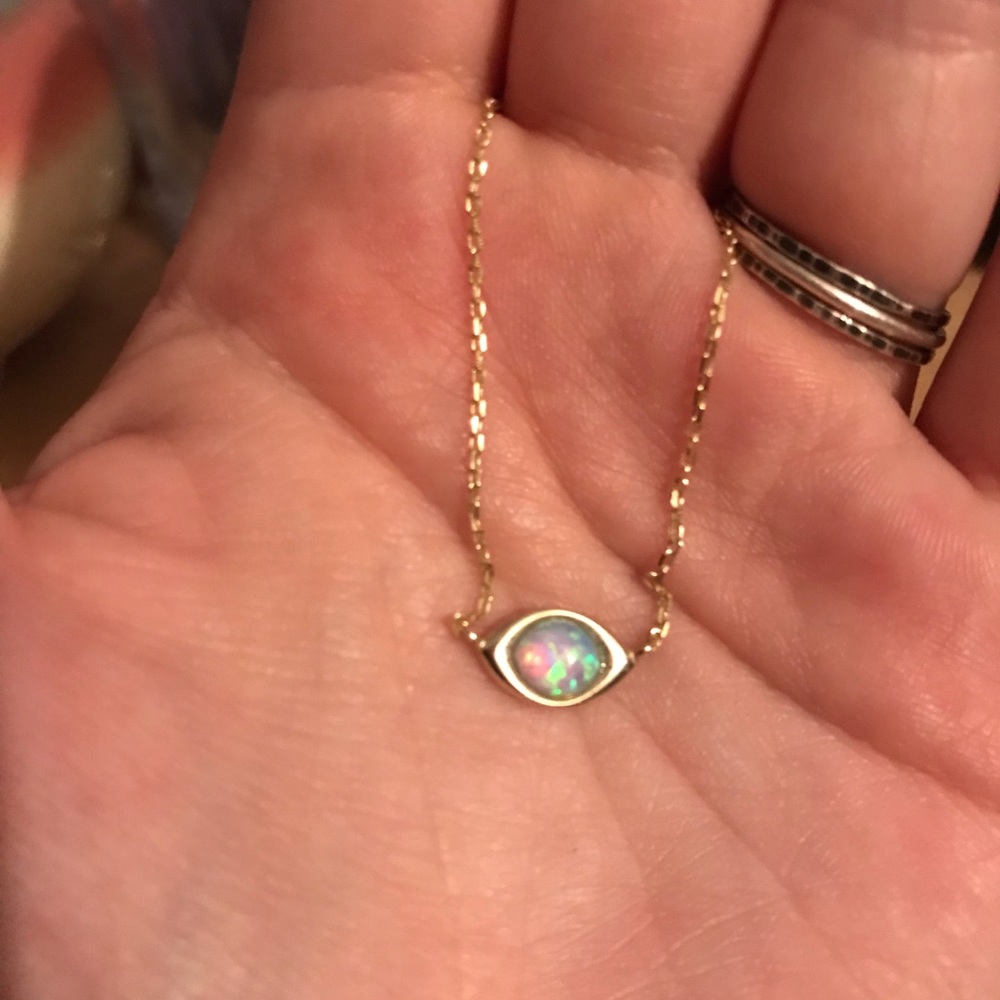 Gold Opal Eye Necklace